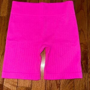 Youth Large Nylon Hot Pink Biker Shorts